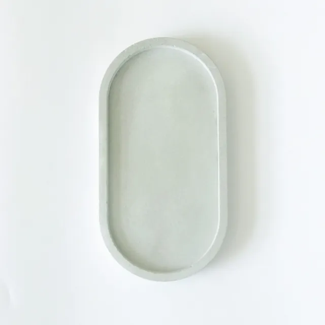 Concrete oval tray/organiser (grey)