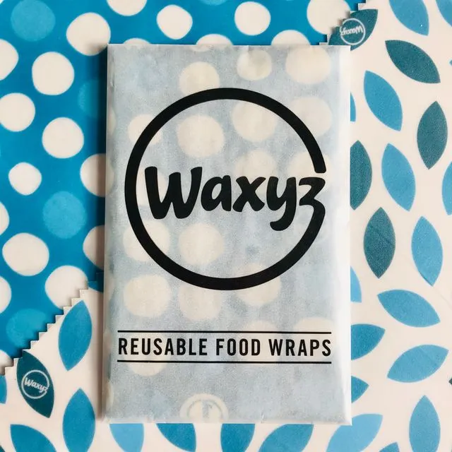 Vegan Reusable Wax Wraps - Pack. 1 x Medium + 1 x Large Waxyz Wraps. New Designs