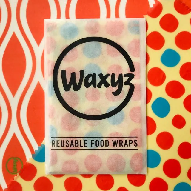 Vegan Reusable Wax Wraps - Pack. 2 x large Waxyz Wraps. New Designs