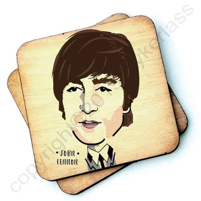 John Lennon Character Wooden Coaster - RWC1 - Pack of 6