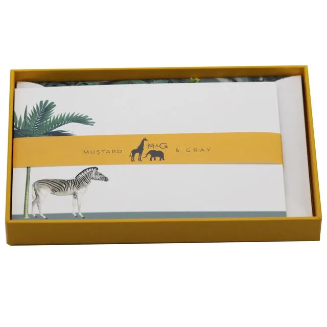 Darwin's Menagerie "Placid Zebra" - Notecard Set with Lined Envelopes