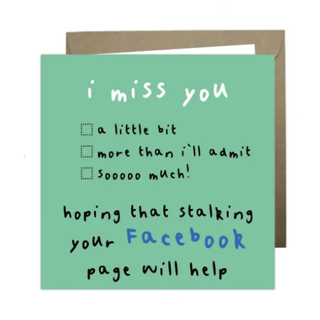 'Facebook Stalking' Paper Hearts Card