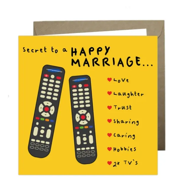 'Secret to a Happy Marriage' Paper Hearts Card