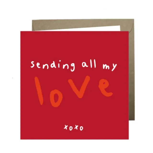 'Sending All my Love' Paper Hearts Card
