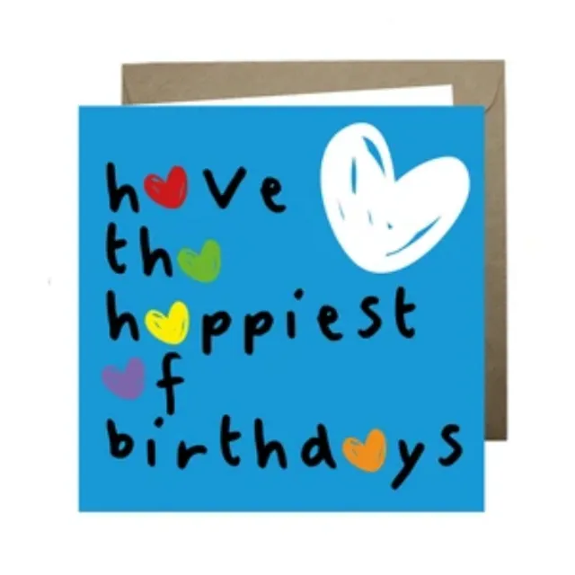 'Have The Happiest of Birthdays' Paper Hearts Card