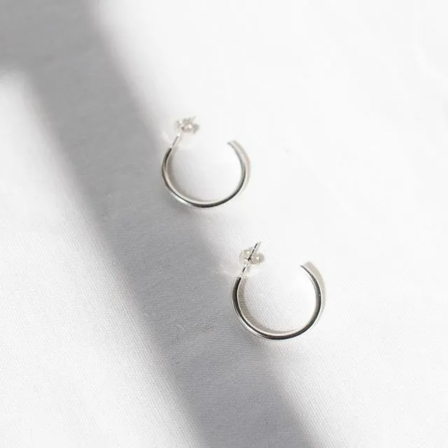 Eco silver simple large hoops