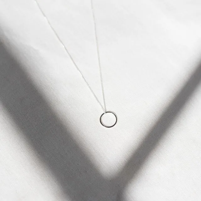 Recycled silver mini circle necklace
