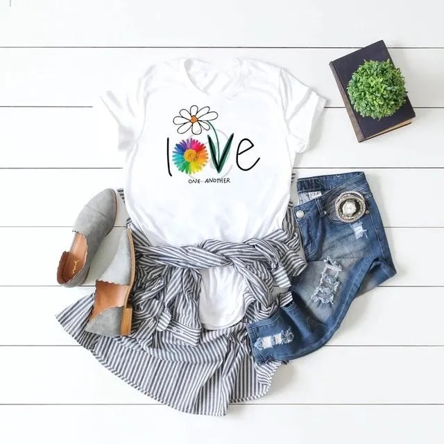 “Love One Another” Youth T-Shirt with Daisy
