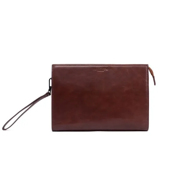 Brown Leather Clutch Pouch