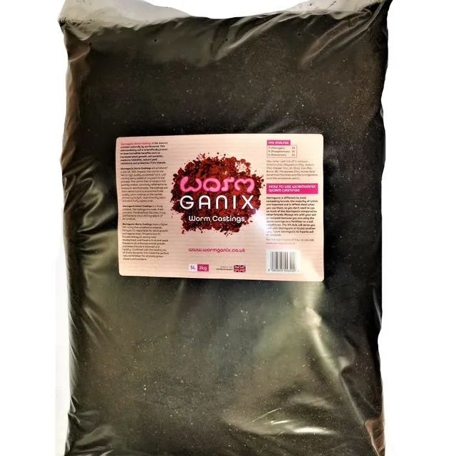 Wormganix 20 Litre Bag Premium Worm Castings Vermicompost Organic Moist Fresh and Very Much Alive