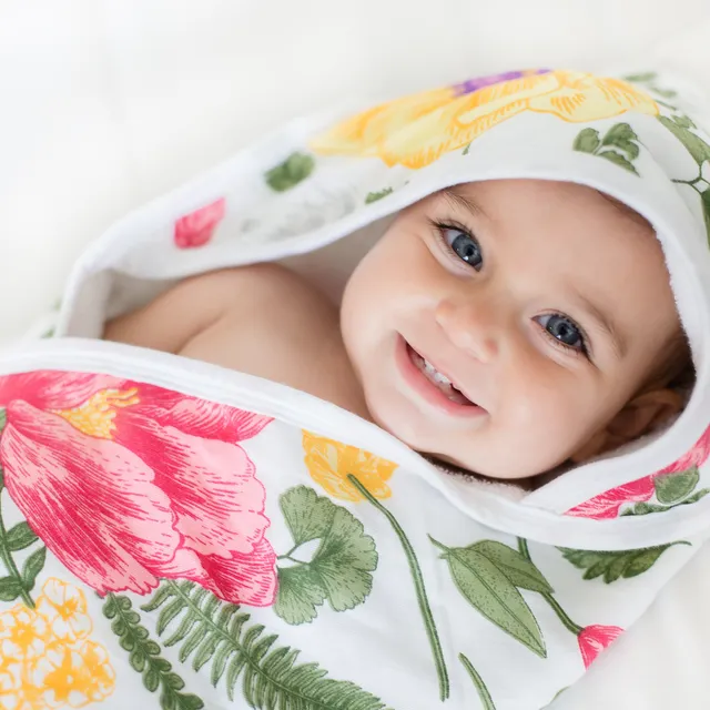 Bamboo Baby Hooded Towel Floral Print