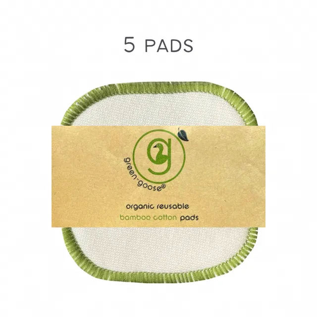 Reusable XL Bamboo Organic Cotton 3-ply Cotton Pads | 5 Pieces | Soft