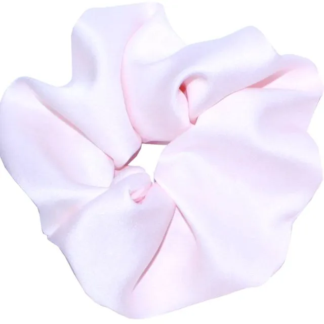 100% Silk back crepe oversized scrunchy in Blush Pink