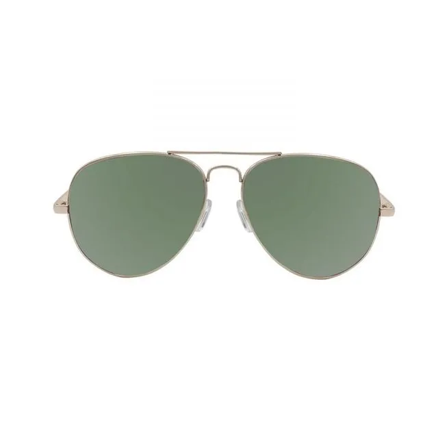 Bonila gold frame with green lens sunglasses