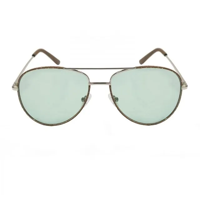 Bonila gold frame with grand blue lens sunglasses