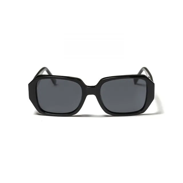 Georgia matte black frame with smoke lens sunglasses
