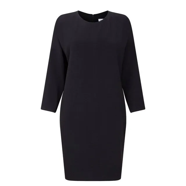 Black Dropped Sleeve Cocoon Dress