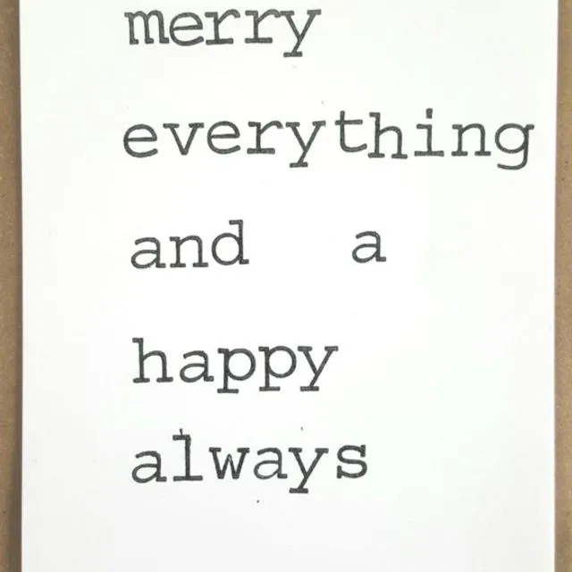 Merry everything and a happy always Card - Pack of 10