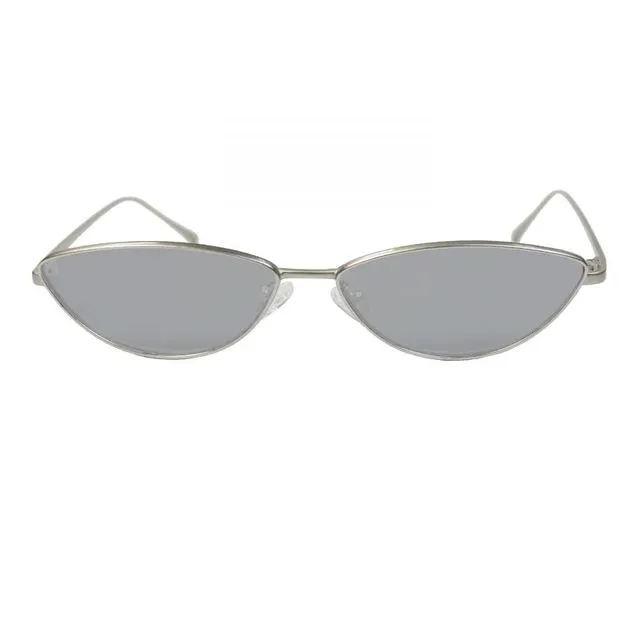 Liverpool matte silver frame with mirror silver lens sunglasses