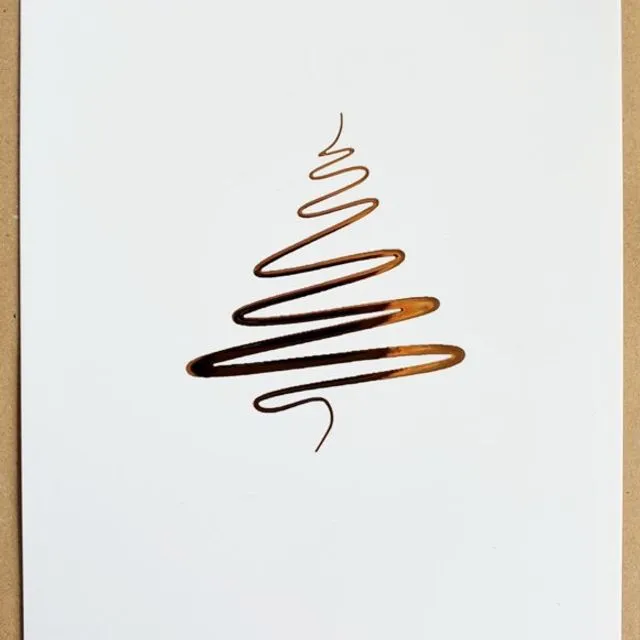 Shiny Christmas Tree Card - Pack of 10