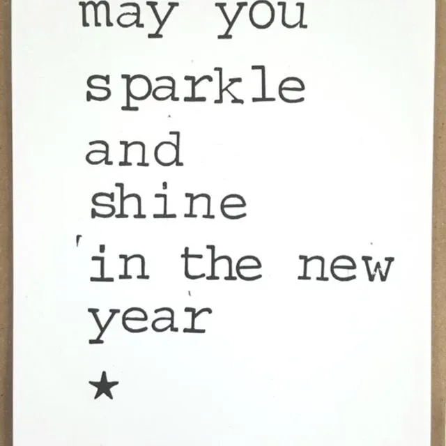 May you sparkle and shine in the new year Card - Pack of 10