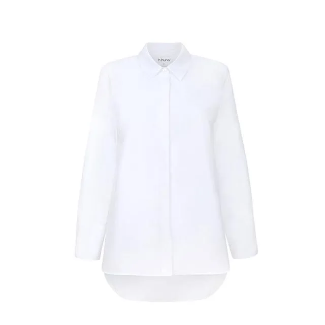 White Long Sleeved Oxford Cotton Shirt