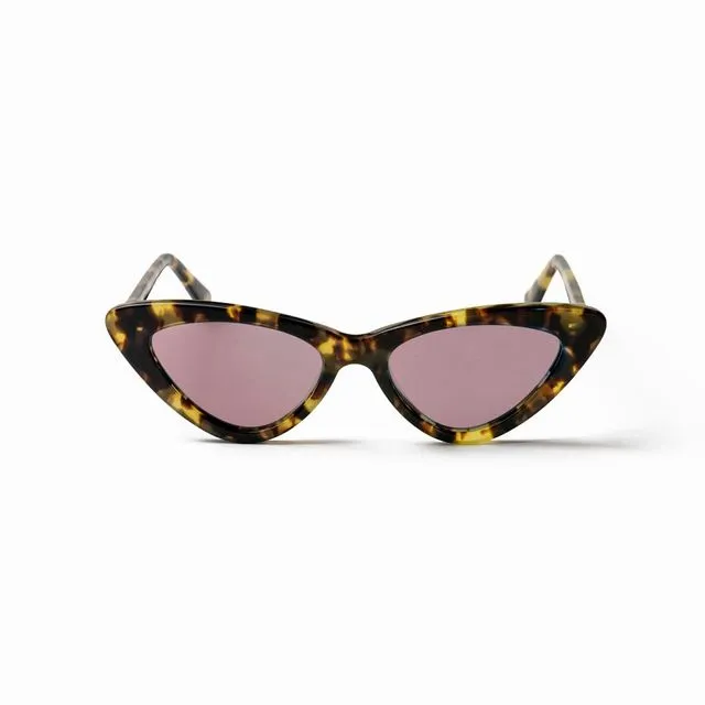 Marylin demi yellow frame and gradient pink lens sunglasses