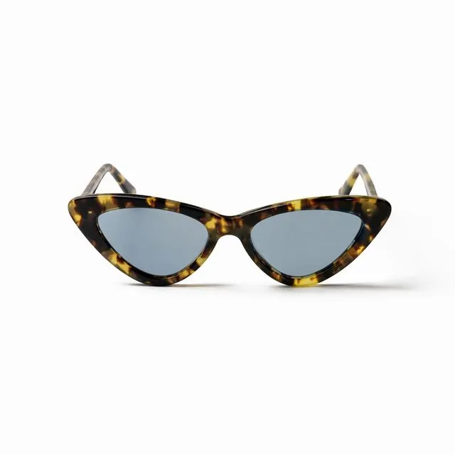 Marylin demi yellow frame and blue lens sunglasses