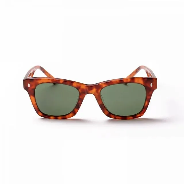 Nicosia demi brown frame and green lens sunglasses