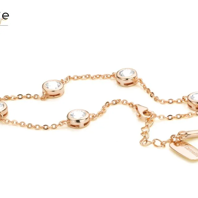 “Bubbles” White Topaz bracelet rose gold