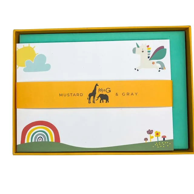 Unicorn Rainbow Children's Notecard Set