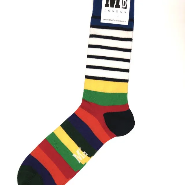 Rainbow Breton Fine Sock - Multi