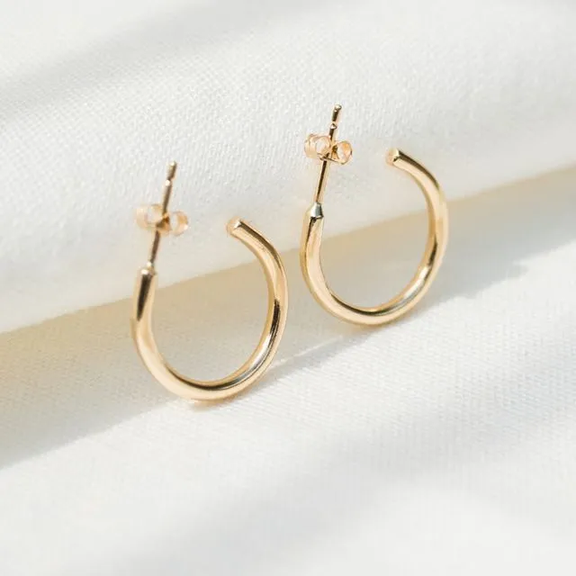9ct recycled gold chunky hoops