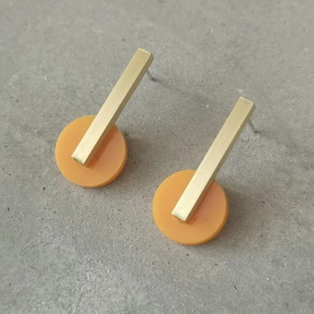 Acrylic Drop Earrings - Orange