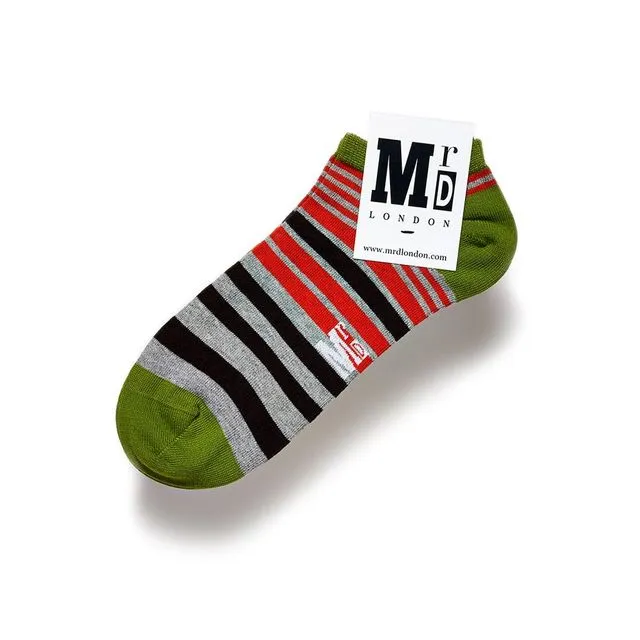 Jungle Stripe Liner Sock - Green