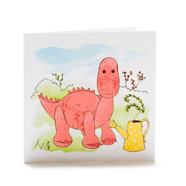 New Baby Card - Sweet Baby Pink Diplodocus