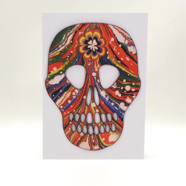Rainbow Skull Card
