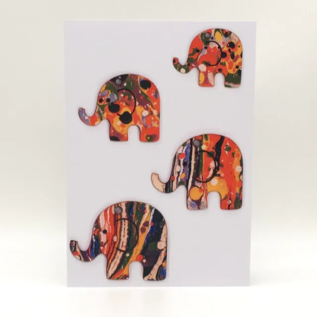 Rainbow Spot Elephant Card
