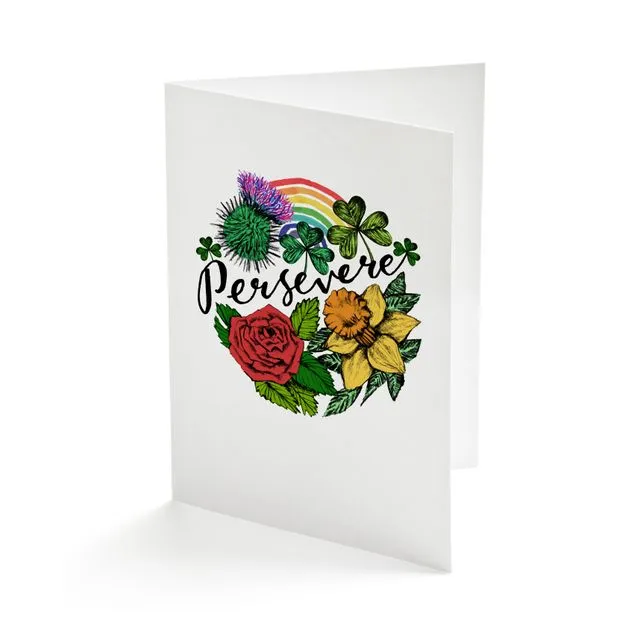 Rainbow Flowers Greetings Card
