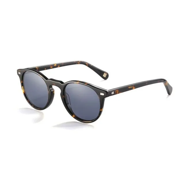 De Niro demi brown frame and blue lens sunglasses