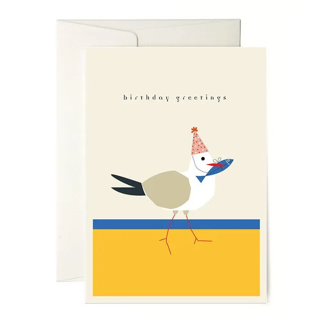 Birthday Card "B-day Seagull" Pack of 6