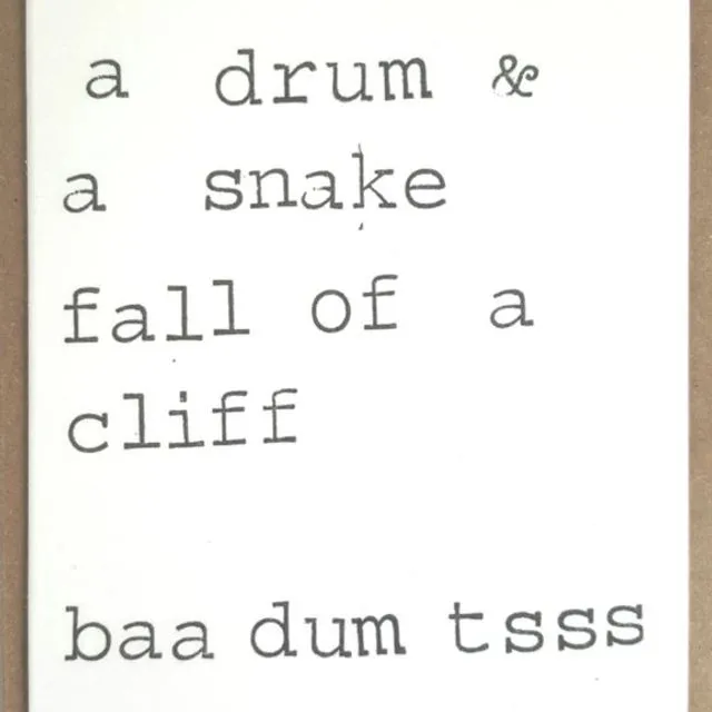 A sheep a drum & a snake fall of a cliff baa dum tsss Card - Pack of 10