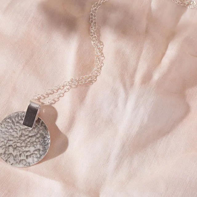 Recycled Silver Statement Disc Necklace