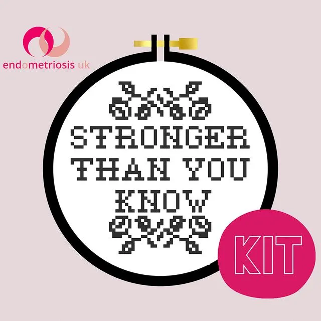 Modern Cross Stitch Kit - Endometriosis Awareness Cross Stitch Pattern - Learn To Cross Stitch - Cross Stitch For Beginners - Embroidery Kit