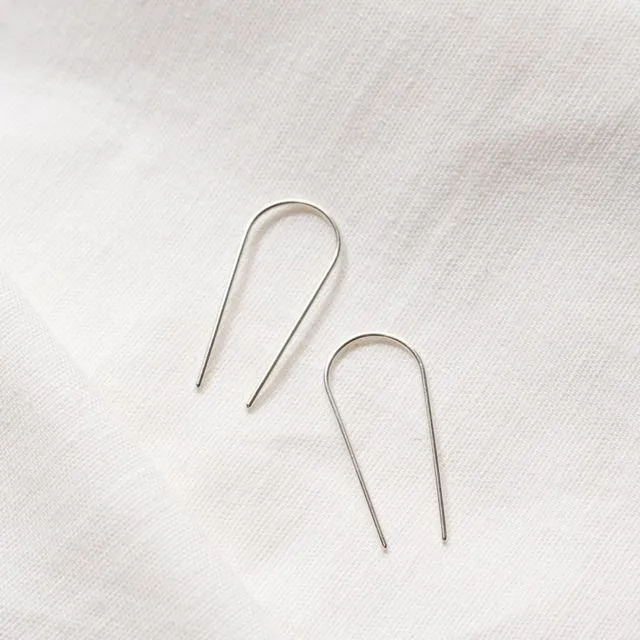 Recycled silver long ear pins