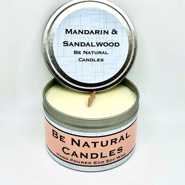 Tinned Soy Candle Mandarin &amp; Sandalwood