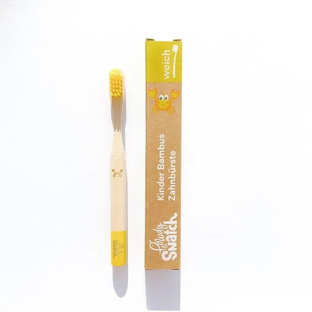 Kids Bamboo Toothbrush - yellow - soft