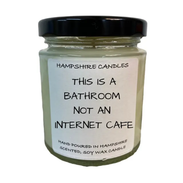 THIS IS A BATHROOM CANDLE JAR