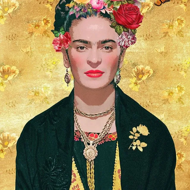 Frida Kahlo Gold Print