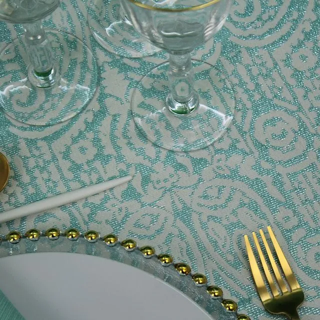 Dubai Turquoise 1 Tablecloth + 4 napkins